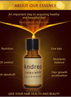 5 x 20ML Andrea Hair Growth Essence Hair Loss Stop Fast Hair Growth Products Regrow Scalp Treatments Ginger Genseng Raise Dense Hair Liquid For Damaged Hair Enhance Your Overall Hair Condition