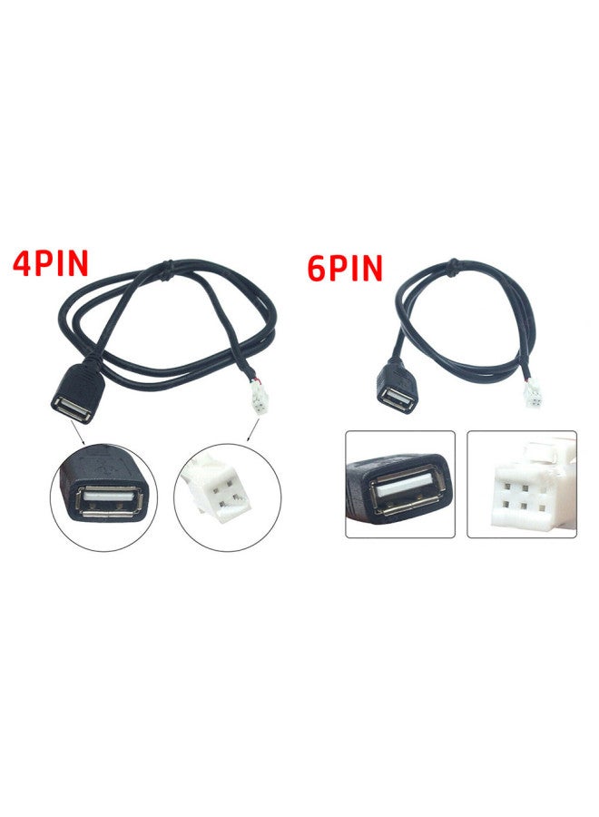 Car Android Large Screen Navigation USB Cable U Disk Data Cable 4P6P Pinhole Plug Driving Recorder To Cable-Cord Length:80cm [6pin/dual Usb] - Image 5