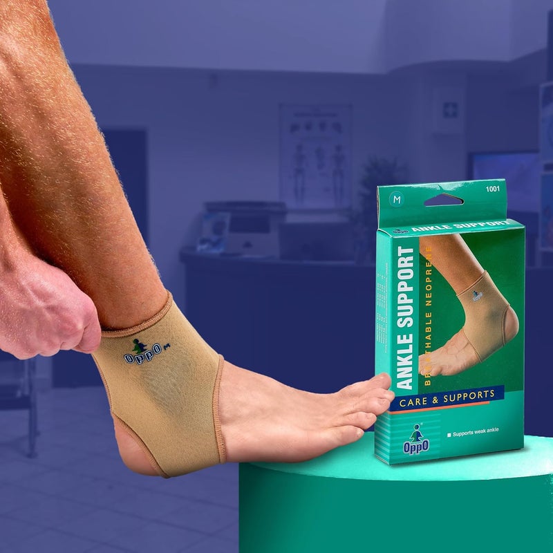 OPPO 1001 Ankle Support Neoprene Compression Brace for Pain Relief Sprain Recovery Injury Prevention Open Heel Design for Mobility Retains Heat for Faster Healing L - Image 5