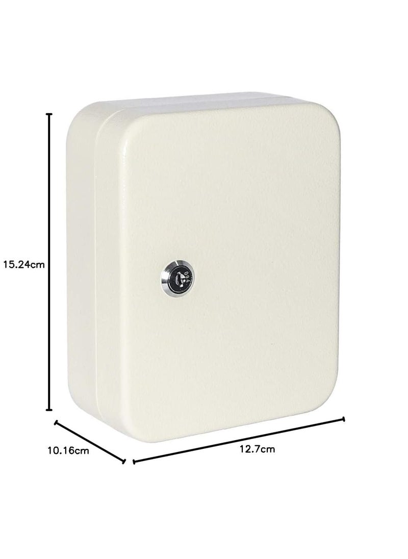 BAHUNAMI BAHUNAMI Security Metal Key Box with 20 Tags Small Adjustable Wall Mount Key Lock Cabinet 78 x 62 x 28 White  - Image 2