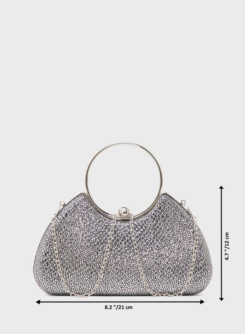 مشبك معدني مزين بالكريستال