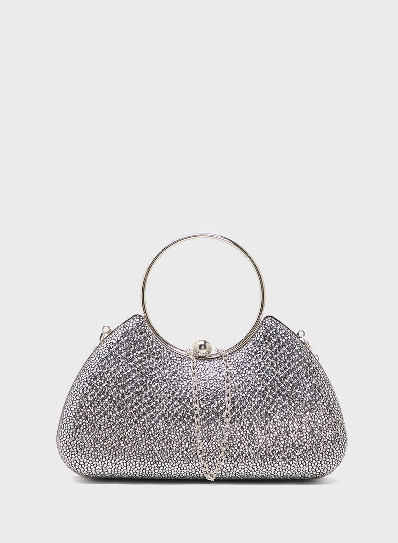 مشبك معدني مزين بالكريستال