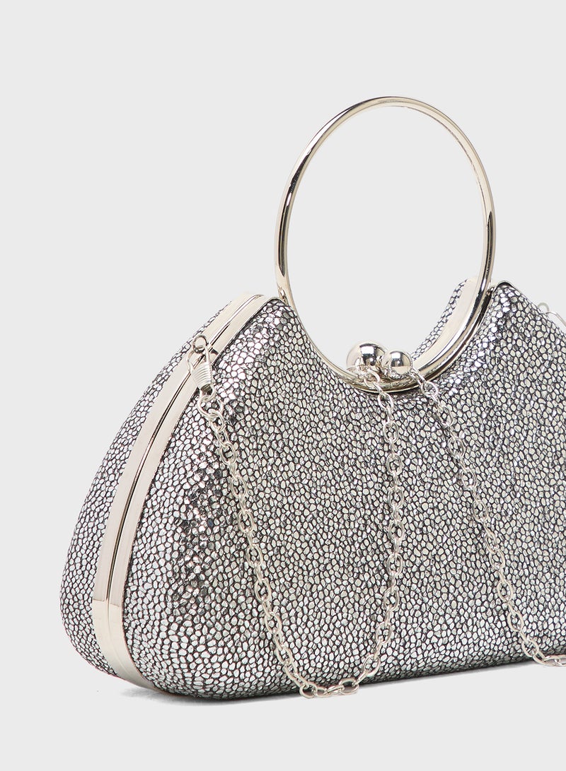 مشبك معدني مزين بالكريستال