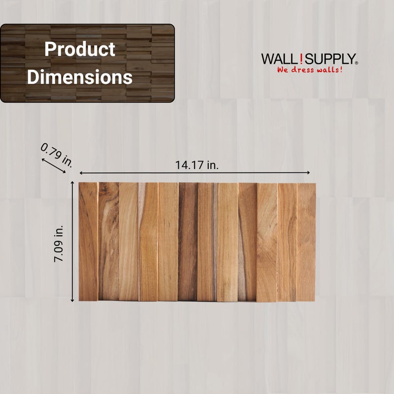 Wall!Supply 3D Wall Panels â€“ Reclaimed Vertical Asian Teak Wood â€“ Home Decor Wallpaper Alternative for Living Room, Bedroom & Office â€“ Easy DIY Installation â€“ 16 Pack, Covers 11.15 Sq Ft - Image 5