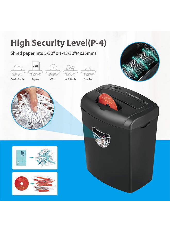 شو وو آلة تقطيع ورق، ١٠ ورقات تقطيع عرضي مع سلة سعة ٢١ لترًا، مستوى أمان عالي P-٤، تصميم بثلاثة أوضاع تقطيع للبطاقات/الأقراص المدمجة/الدبابيس/المشبك، آلة تقطيع متينة، نظام مقاوم للانحشار للمكتب - Image 2