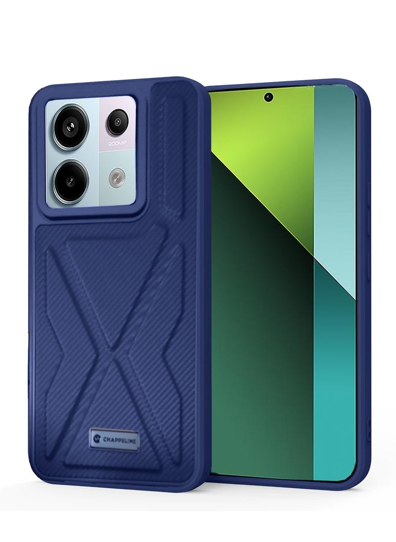 CHAPPELINE Soft Silicone Fabric Texture Case Cover For Xiaomi Redmi Note 13 Pro 5G 2023 Navy Blue  - Image 1