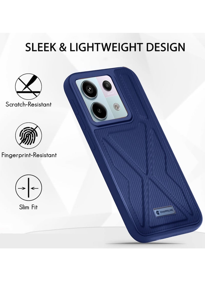 CHAPPELINE Soft Silicone Fabric Texture Case Cover For Xiaomi Redmi Note 13 Pro 5G 2023 Navy Blue  - Image 2