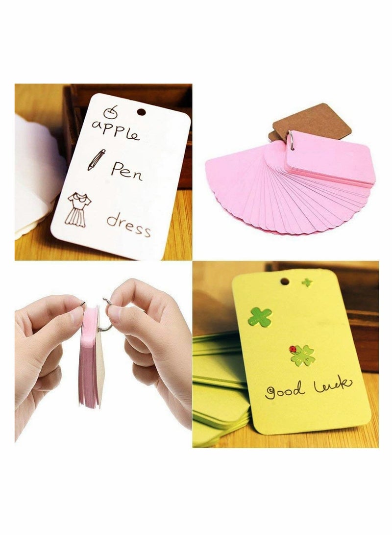 Pack of 7 Binder Ring Easy Flip Flash Kraft Paper Study Cards, 350 Pieces Multicolor - Image 4