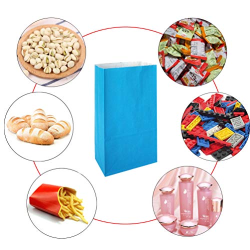 KEYYOOMY 50 CT Small Paper Bags Blue Party Goodie Bags Party Favor Bag Paper Lunch Bag (Sky Blue, 50 CT, 9.4 X 5.1 X 3.1 In) - Image 3