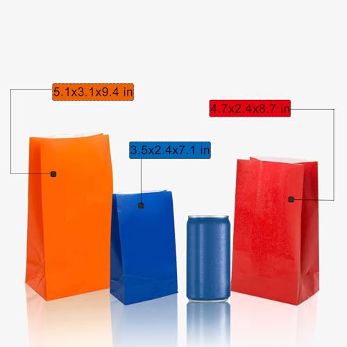KEYYOOMY 50 CT Small Paper Bags Blue Party Goodie Bags Party Favor Bag Paper Lunch Bag (Sky Blue, 50 CT, 9.4 X 5.1 X 3.1 In) - Image 2