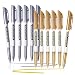 JR.WHITE JRWHITE Metallic Markers Pens Silver and Gold Paint Pens Value Set of 12 Metallic Pens for Black Paper Rock Painting Card Making DIY Photo Album Wood Halloween Pumpkin Scrapbook Supplies12 - Image 2