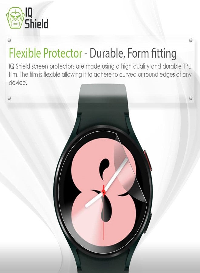 IQShield 6 Pack for Samsung Galaxy Watch 6 / Galaxy Watch 5 / Galaxy Watch 4 (44mm) Screen Protector Easy Install Scratch Resistant Ultra Thin Smudge Resistant Anti-Bubble Clear TPU Film - Image 2