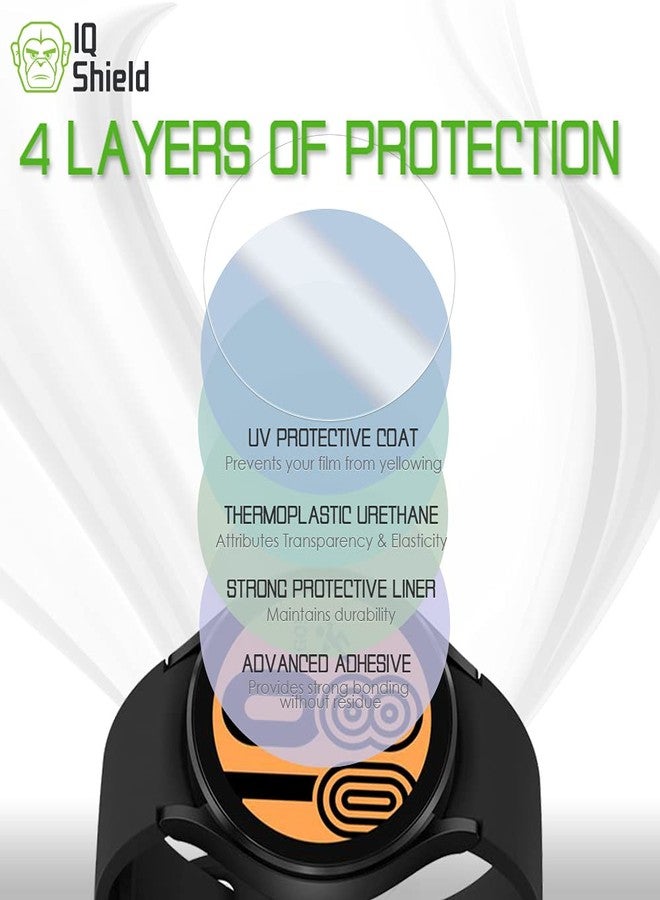 IQShield 6 Pack for Samsung Galaxy Watch 6 / Galaxy Watch 5 / Galaxy Watch 4 (44mm) Screen Protector Easy Install Scratch Resistant Ultra Thin Smudge Resistant Anti-Bubble Clear TPU Film - Image 3