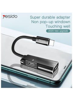 YAU12 2 in 1 Audio Adapter Convert For Lightning To Lightning Music And Charging Splitter Adapter.