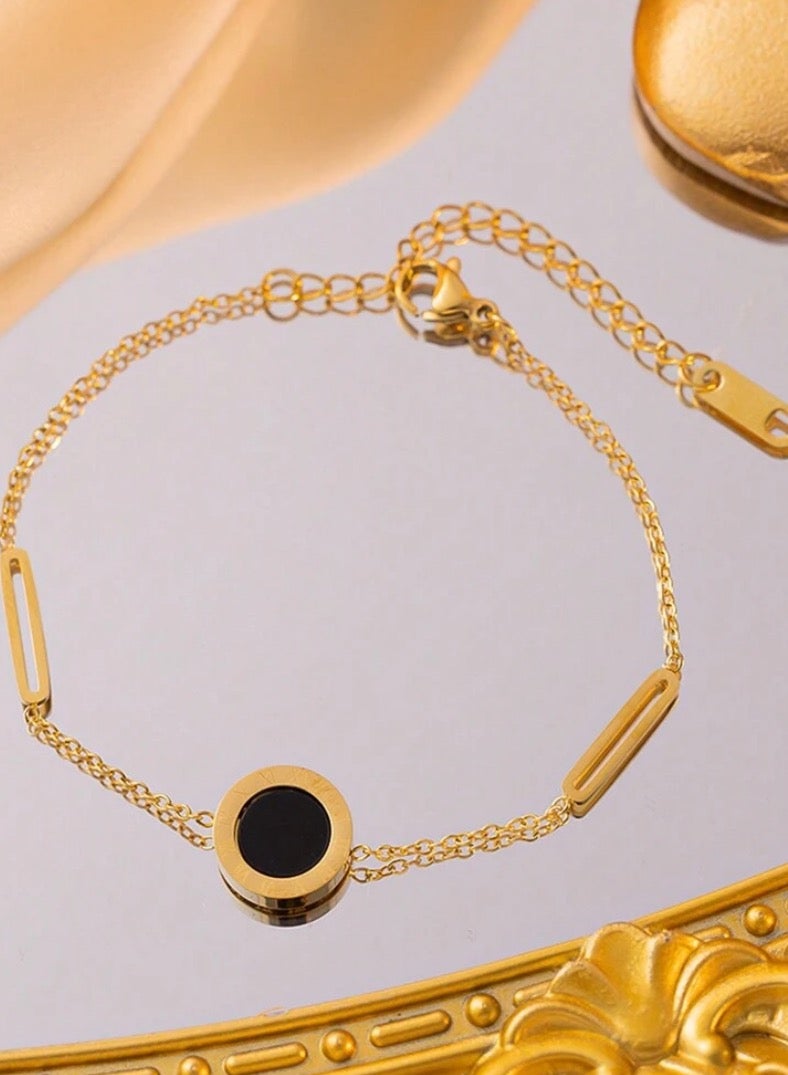 اسوارة نسائية من الاستانلس ستيل مطلي باللون الذهبي عيار ١٨