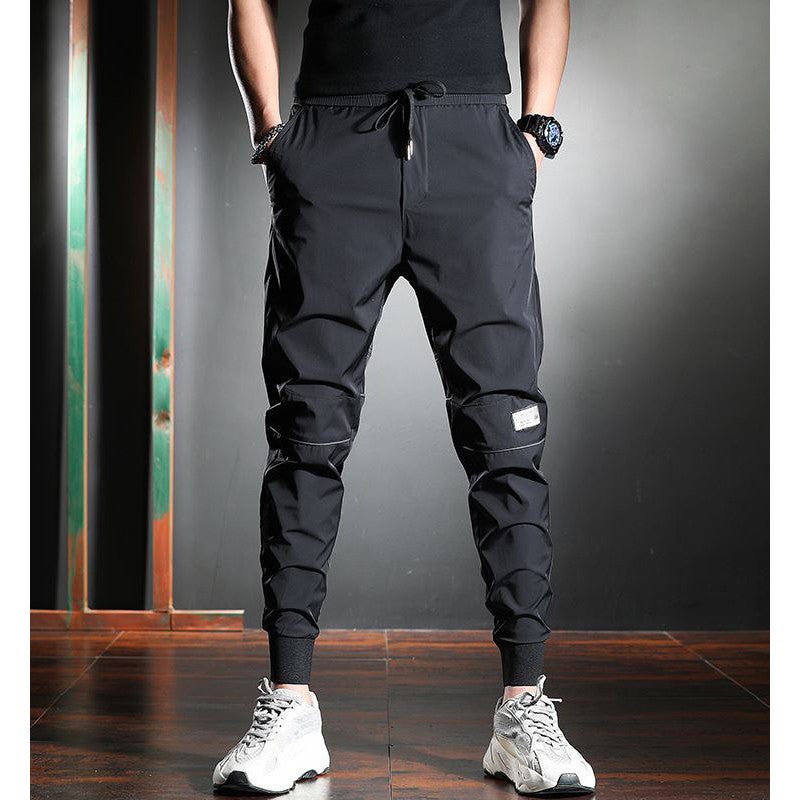 Mens Summer Thin Casual Pants Slim Fit Black c07 letter leggings 