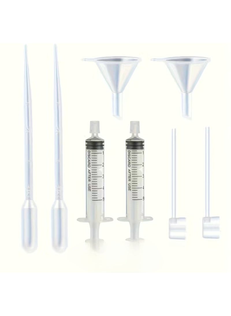 10pcs Perfume Dispenser Pump Set - Refillable Cosmetic Tools For Travel & Refills - 2pcs Syringe, 2pcs Straw, 2pcs Perfume Separator, 2pcs Converter, 2pcs Small Funnels - Image 1