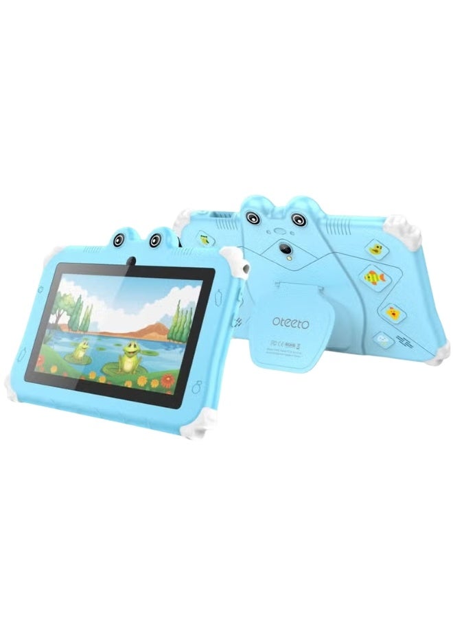 Oteeto Tab 6 Kids Android 13 Tablet | 7-Inch IPS HD Display | 4GB RAM + 128GB Storage | WiFi Connectivity | Durable Blue Kid-Proof Case | Educational Apps & Parental Controls | 3500mAh Battery | Lightweight Learning Tablet for Children Ages 3–12 - Image 1