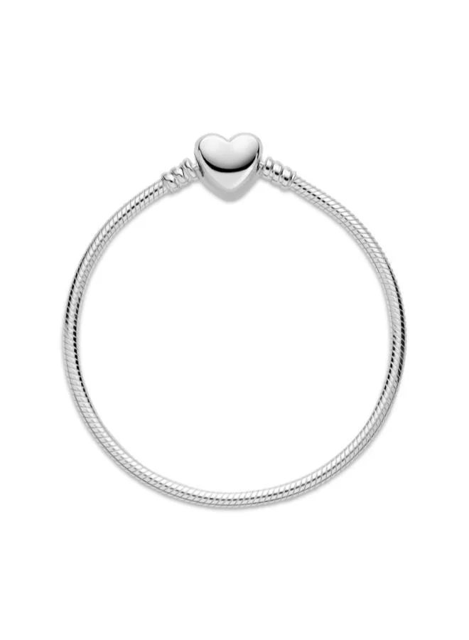 باندورا Pandora Moments Engravable Heart Clasp Snake Chain Bracelet