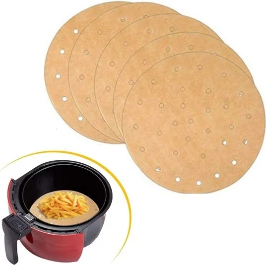 5 دي ام 100 Pcs Airfryer Baking Paper Disposable Air Fryer Round Hole Model