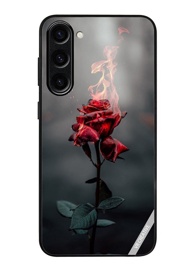VR CREATIVE Protective Case Cover For Samsung Galaxy S23 Plus Burning Rose Design Multicolour - Image 1