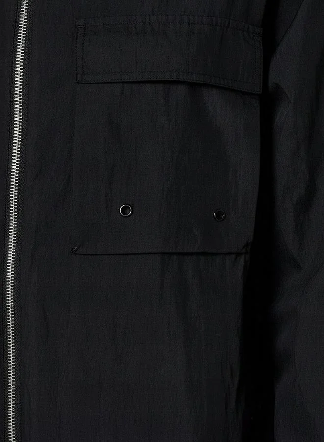 Splash FAV BLACK Men Regular Fit Zip Through Bomber Jacket for Men | Best Price UAE