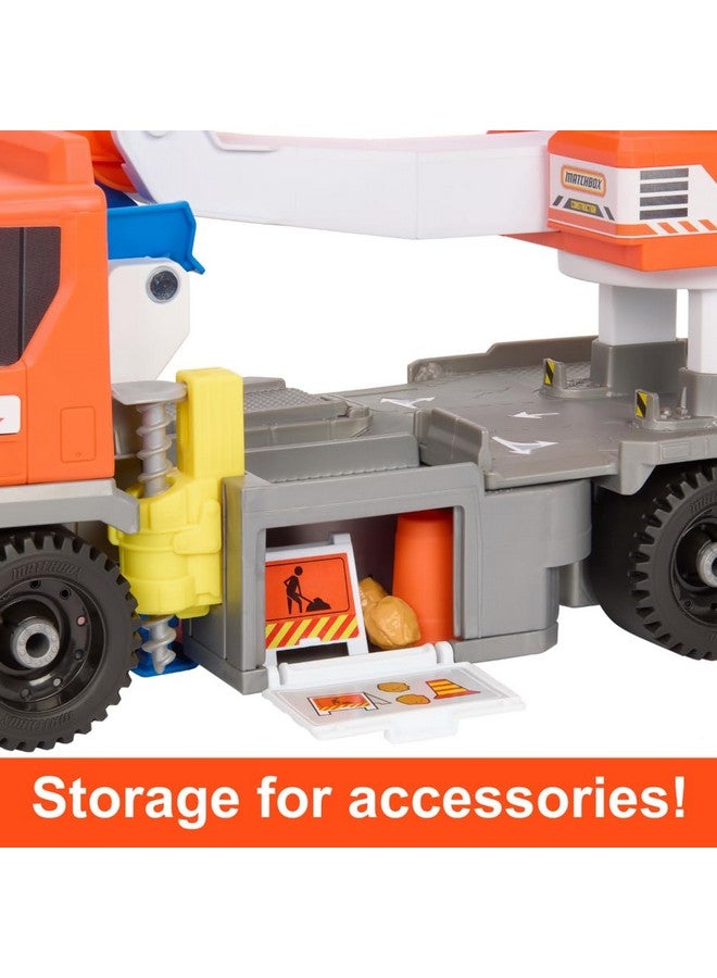 MATCHBOX Matchbox Cars Playset, Action Drivers Transforming Excavator, Large Toy Truck, 1:64 Scale Construction Vehicle & 4 Accessories - Image 5