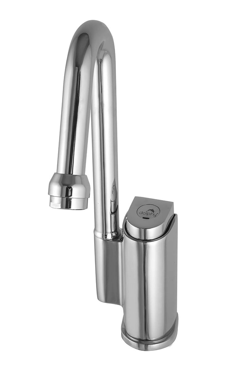 DOLPHY Self Closing Water Saving Time Delay Basin Sink brass Tap Faucet for Kitchen Bathroom Standard Silver - Image 2