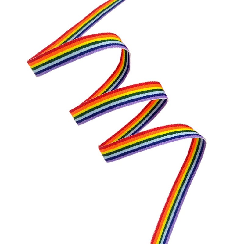 50 Yards Rainbow Ribbon Grosgrain Ribbons for Gift Wrapping Jewelry Making DIY Crafts Party Favors 10mm