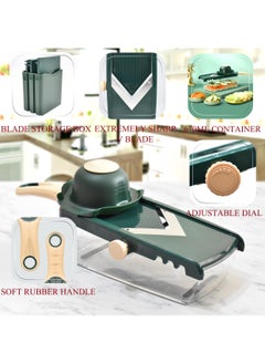 KASTWAVE Adjustable Mandoline Food Slicer for Kitchen, Ultra Sharp V-blade Vegetable Slicer with Container, Slicer Vegetable Cutter, Julienne slicer, Potato Slicer for Apple, Onion, Tomato lemon Slicer  - Image 3