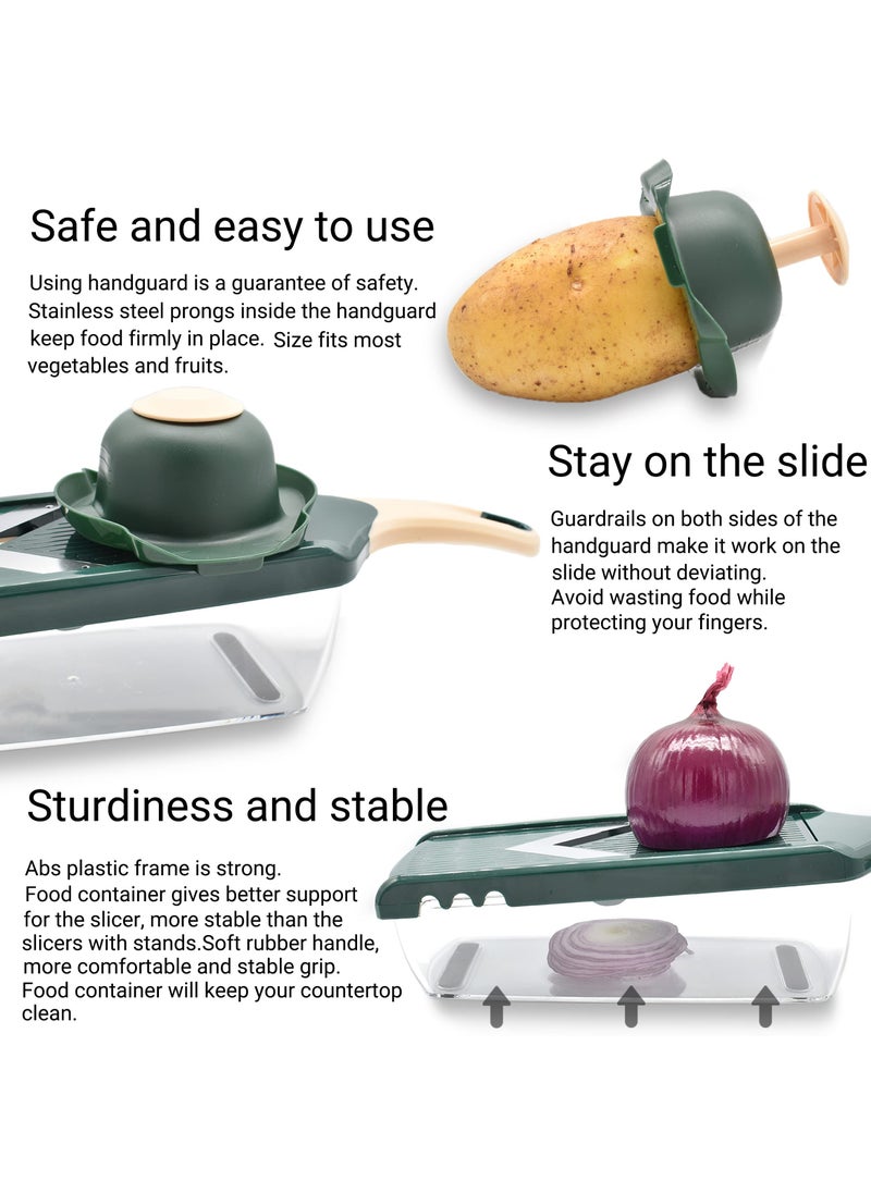 KASTWAVE - Adjustable Mandoline Food Slicer for Kitchen, Ultra Sharp V-blade Vegetable Slicer with Container, Slicer Vegetable Cutter, Julienne slicer, Potato Slicer for Apple, Onion, Tomato lemon Slicer - Image 1