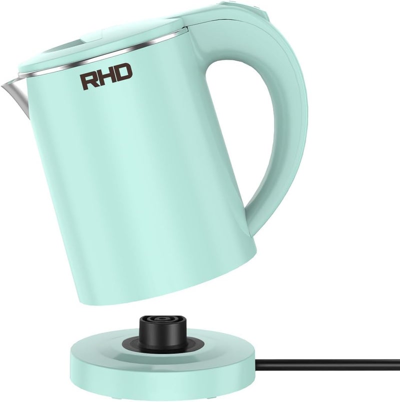 RHD 0.5L Small Portable Electric Kettle - Light Green Stainless Steel Travel Kettle with Auto Shut-Off - Image 1