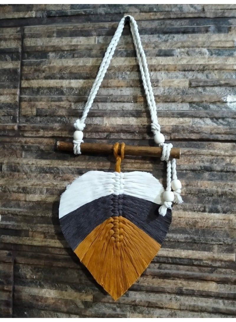 Handmade macramé featuring a leaf design crafted from natural, colorful cotton yarns adds a touch of artistry and tranquility to any space.(15 cm) - Image 3