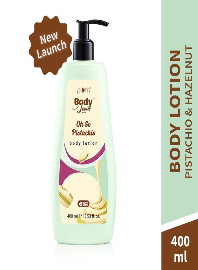 Plum BodyLovin’ Pistachio Body Lotion | Fresh Nutty Pistachio & Hazelnut Notes | Gel-Cream Formula with Aloe, Vitamin E & B5 | Deep Moisturization & Fast Absorption | Non - Greasy | For Dry-Very Dry Skin | 400 ml - Image 2