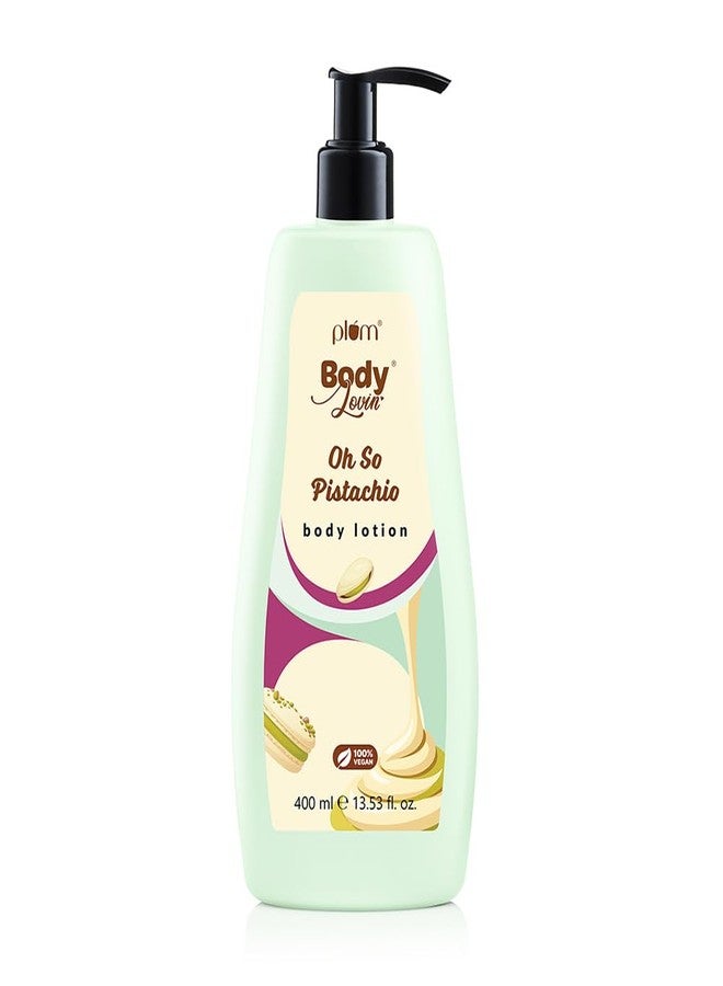 Plum BodyLovin’ Pistachio Body Lotion | Fresh Nutty Pistachio & Hazelnut Notes | Gel-Cream Formula with Aloe, Vitamin E & B5 | Deep Moisturization & Fast Absorption | Non - Greasy | For Dry-Very Dry Skin | 400 ml - Image 1