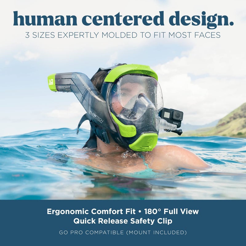 Seaview 180 V3 Full Face Snorkel Mask Adult- The V3 is The Perfect Snorkeling Gear for Adults- Snorkel Mask with 180 Panoramic Viewing and Up to 600% Easier Breathing- Patented Flowtech Air Intake - Image 4