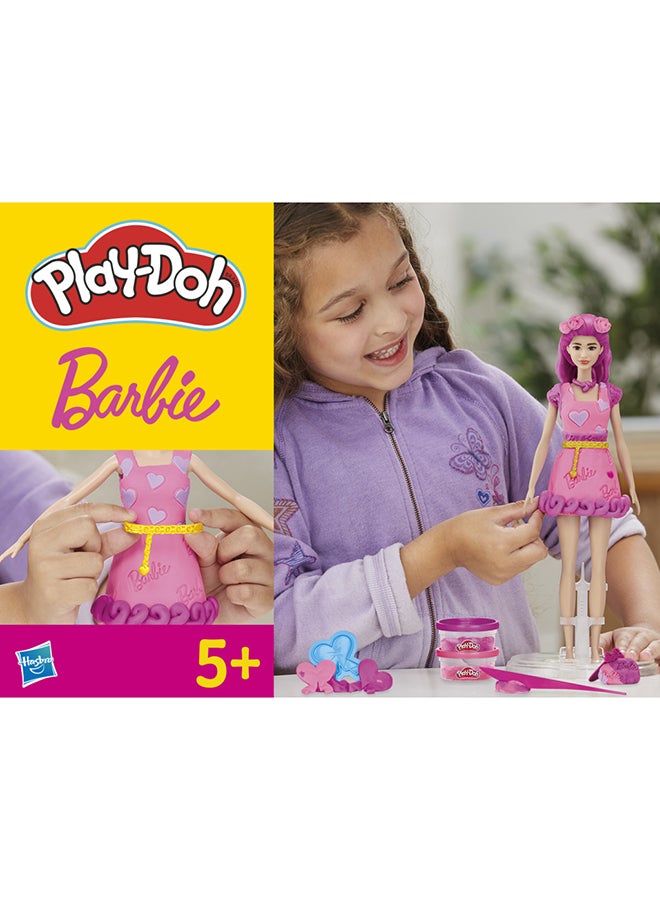 Play-Doh Barbie Hearts and Hair Set, Make Doll Clothes with Modeling Compound & 10 Fashion Accessories, Arts & Crafts for Girls & Boys 5+ - Image 1