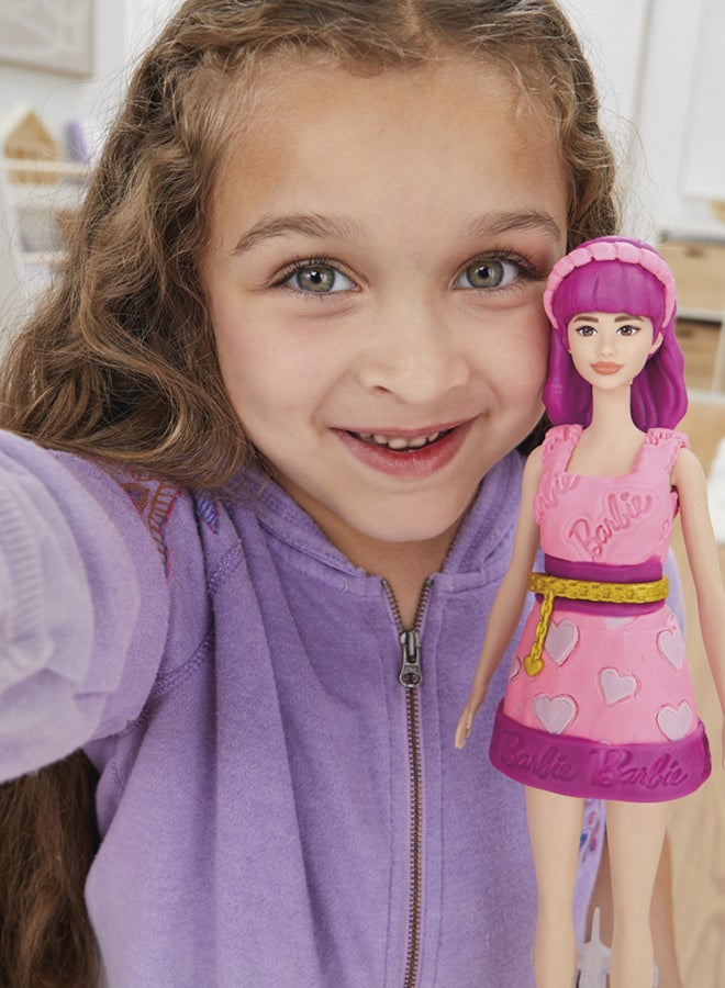 Play-Doh Barbie Hearts and Hair Set, Make Doll Clothes with Modeling Compound & 10 Fashion Accessories, Arts & Crafts for Girls & Boys 5+ - Image 5