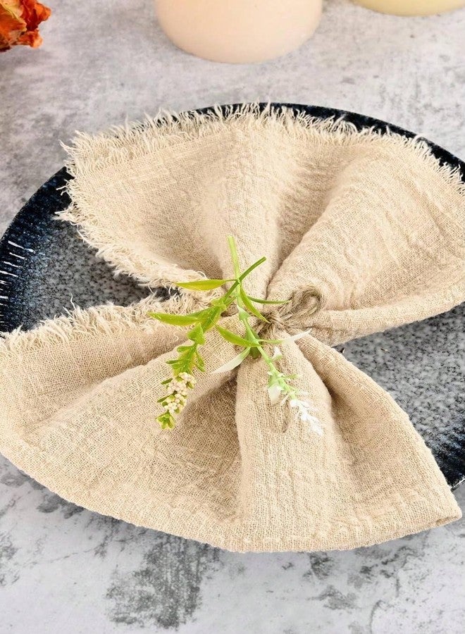 Mealah 4PC Cheesecloth-Napkins-Set Napkins Rustic Boho Gauze Dinner Table Decor for Wedding Family Gathering 16.5''x16.5'' - Image 1