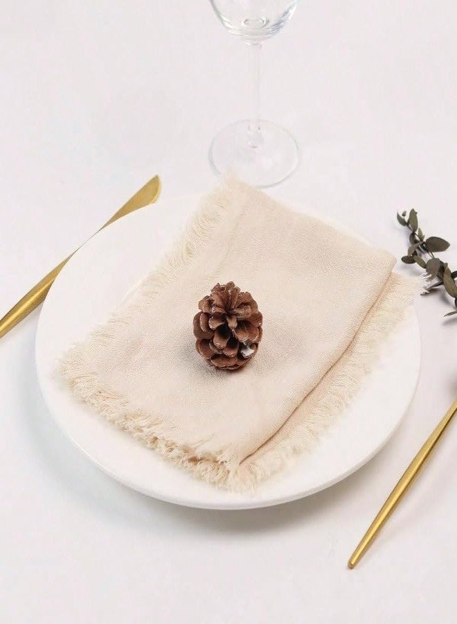 Mealah 4PC Cheesecloth-Napkins-Set Napkins Rustic Boho Gauze Dinner Table Decor for Wedding Family Gathering 16.5''x16.5'' - Image 2