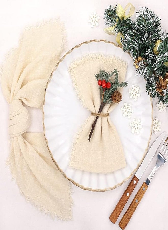 Mealah 4PC Cheesecloth-Napkins-Set Napkins Rustic Boho Gauze Dinner Table Decor for Wedding Family Gathering 16.5''x16.5'' - Image 3