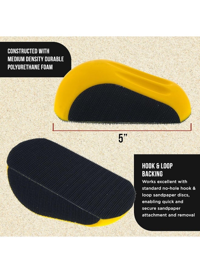 Dura-Gold Dura-Gold Pro Series 5" Mouse-Shaped Hand Sanding Block Pad for Hook & Loop and PSA 5" DA Sanding Discs, 2 Pack  - Image 3