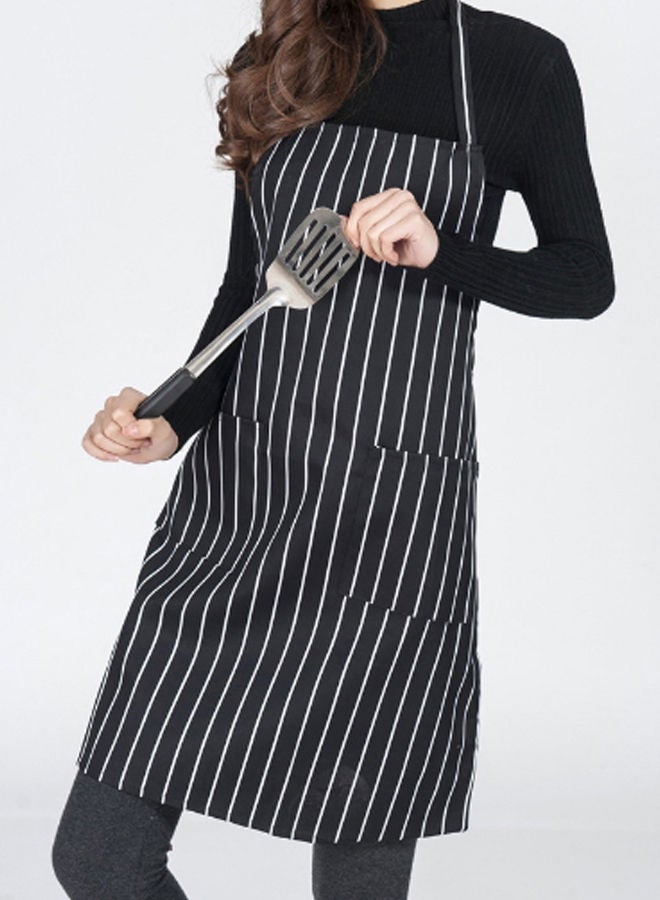 NIBEMINENT 2-Piece Striped Design Kitchen Apron Set Black/White 20 x 20centimeter - Image 2