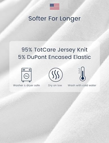 TotAha Crib Sheets for Boys Girls, Premium Soft Crib Mattress Fitted Sheet, Super Stretchy Jersey Knit Baby Sheets, Silky Comfort Baby Bed Sheets 28x52x9 Extra Deep Pocket, 2 Pack (Happy Zoo & Jungle) - Image 4