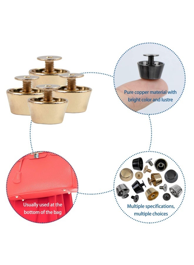 Framendino 30 Pack Screw Back Rivets Metal Flat Head Stud Purse Feet Spike Purse Handbag Nail Head Stud Flat Buckle Button Cap Rivets - Image 3