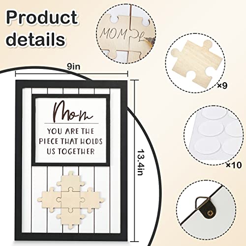 WODOHOLO Personalized Mom Puzzle Sign, Mom You Are the Piece That Holds Us Together,Thanksgiving Christmas Mothers Day Gifts, Customized Moms Puzzle Piece Sign for Home Wall Decor - Image 3