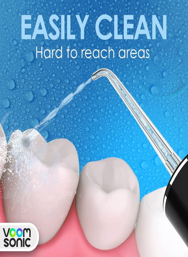 VOOM SONIC Cordless Water Flosser (Black) | Portable Oral Irrigator, Travel-Friendly Water Pick with 4-Tips, 3 Speed Rechargeable Water Dental Flosser for Teeth Cleaning, Braces & Sensitive Gums, IPX7 Waterproof - Image 4