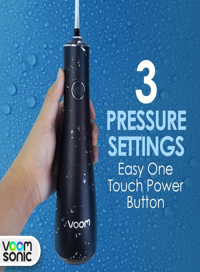 VOOM SONIC Cordless Water Flosser (Black) | Portable Oral Irrigator, Travel-Friendly Water Pick with 4-Tips, 3 Speed Rechargeable Water Dental Flosser for Teeth Cleaning, Braces & Sensitive Gums, IPX7 Waterproof - Image 3