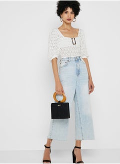 TOPSHOP Buckle Detail Lace Crop Top  - Image 4