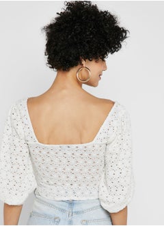 TOPSHOP Buckle Detail Lace Crop Top  - Image 2